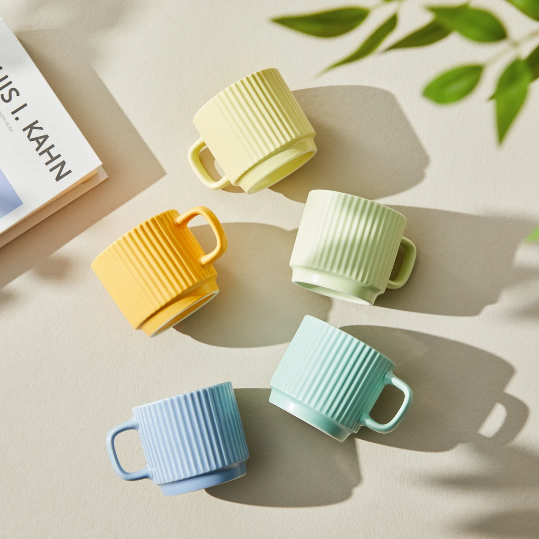 糖果色系陶瓷马克杯牛奶杯咖啡杯家用简约 多只装