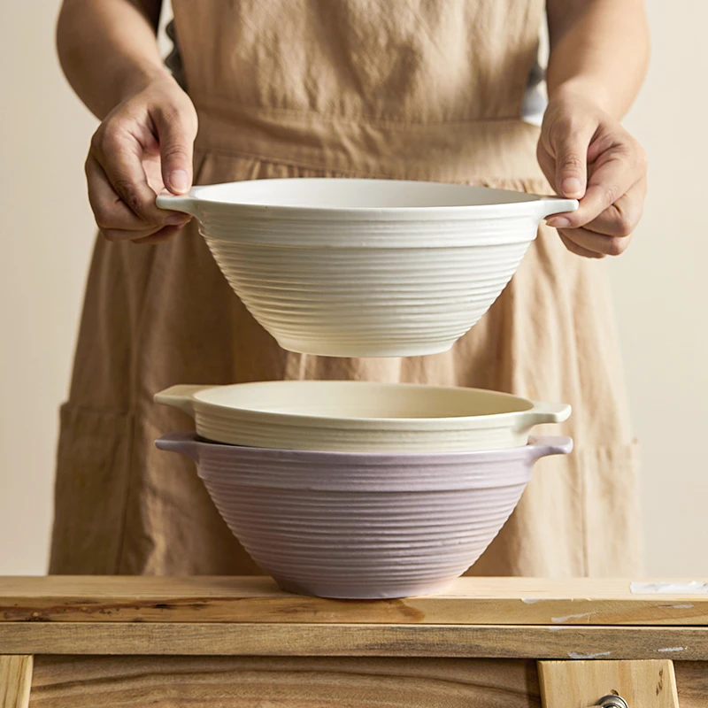 琉森系列双耳碗创意家用陶瓷大碗高颜值大汤碗