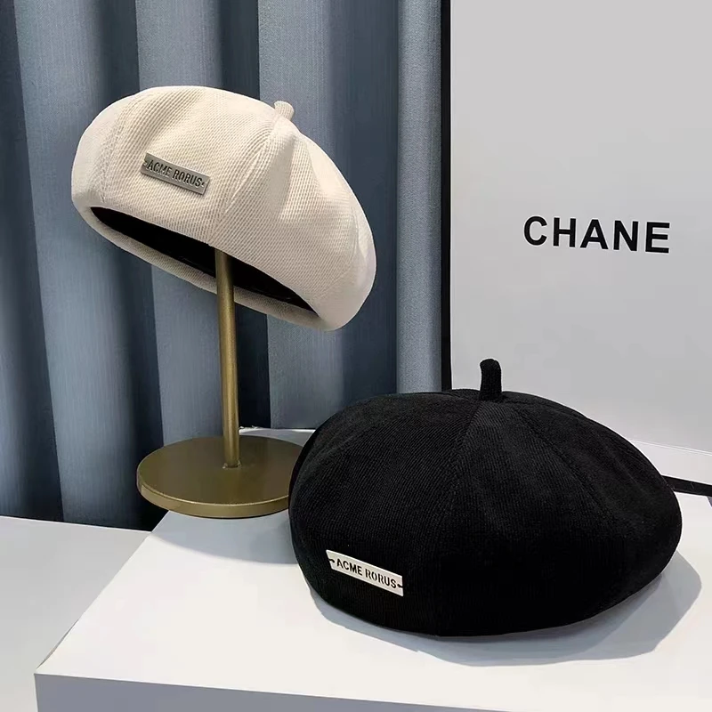 ins小众贝雷帽女春秋网红蓓蕾帽大头围日系八角帽画家帽子显脸小