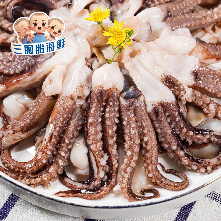 【顺丰发货】③脆口鲜冻鲜切二本足 美味鱿鱼须红烧辣炒 500g/包*5包