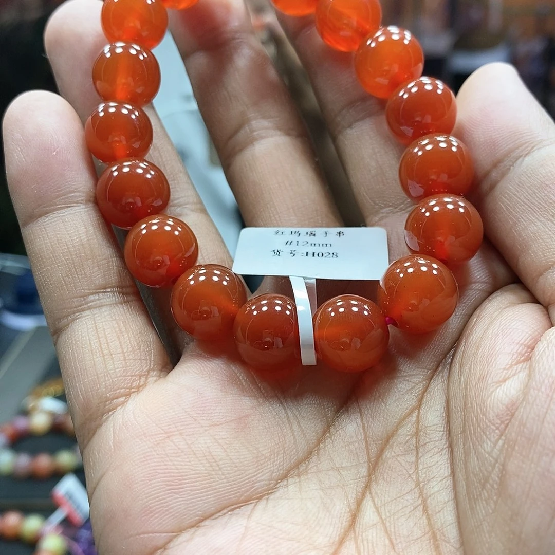 玛瑙/玉髓手链未镶嵌12红玛瑙028