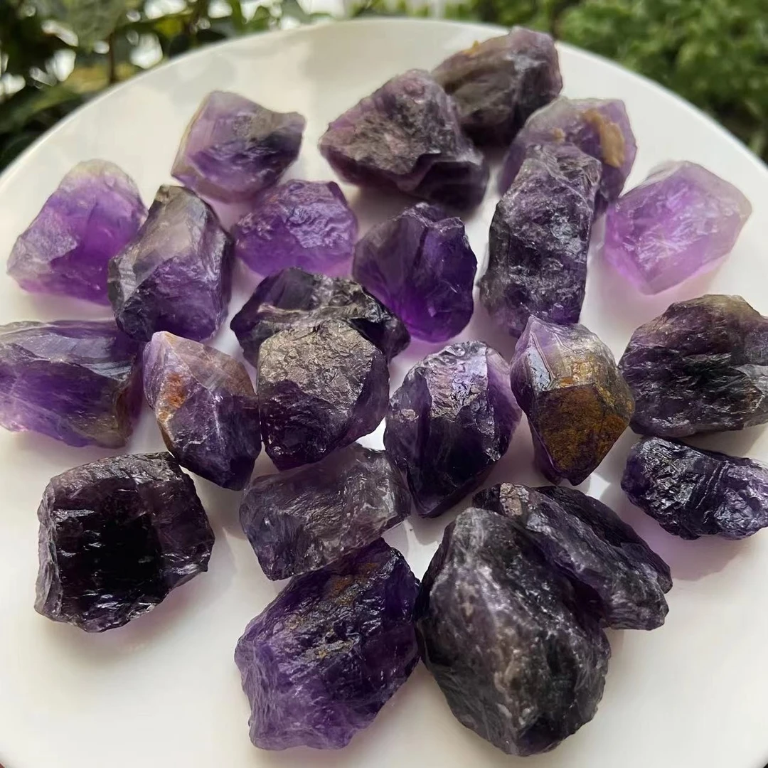 走进东非鹏飞珠宝天然紫水晶原石紫水晶碎石鱼缸造景扩香石香薰石