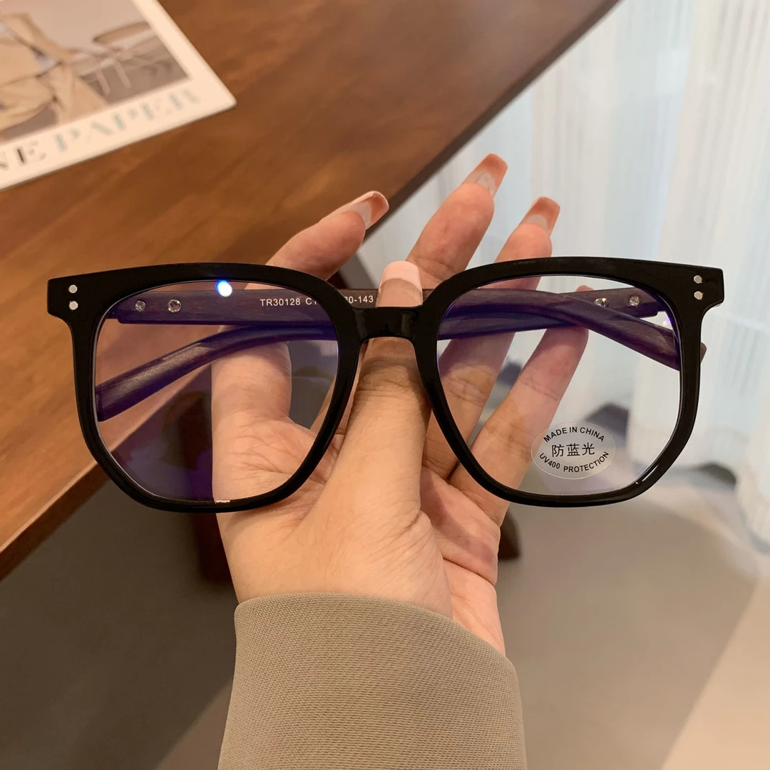 网红眼镜女圆脸方框大框防蓝光素颜显瘦平光眼镜时尚街拍近视眼镜