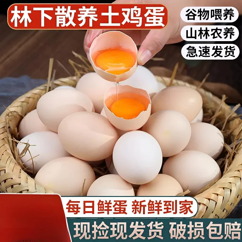 农家散养土鸡蛋宝宝爱吃 新鲜土鸡蛋 虫草蛋谷物喂养好吃包邮到家