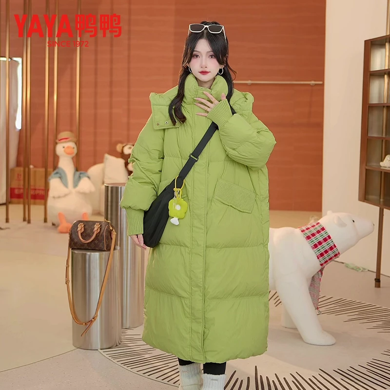 YAYA/鸭鸭中长款防风羽绒服冬季休闲加厚百搭保暖连帽YE3B623283L