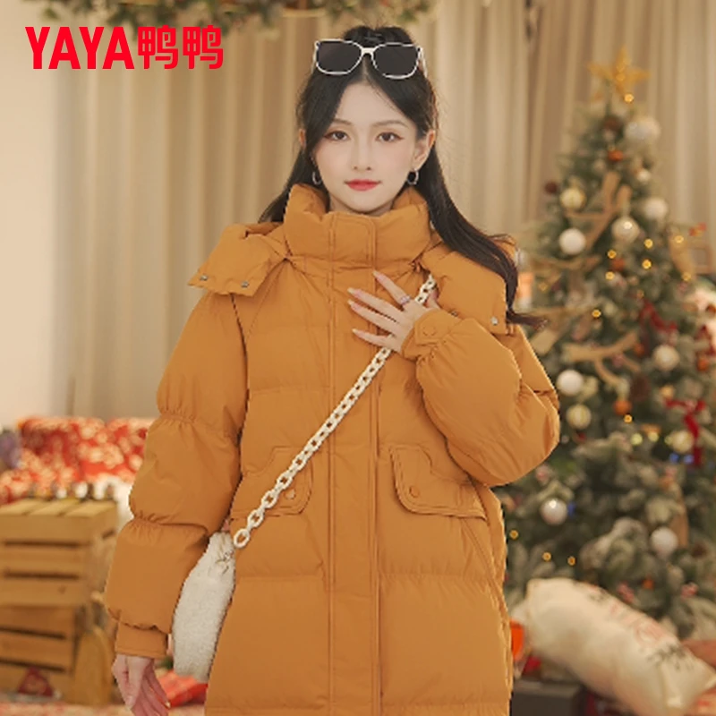 YAYA/鸭鸭韩版简约时尚新款百搭休闲女士羽绒外套YE3B604381A