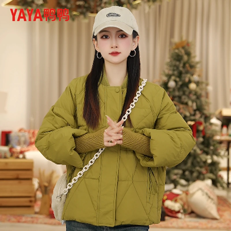 YAYA/鸭鸭短款羽绒服羽绒服时尚休闲宽松韩版立领冬季YE3B604825H