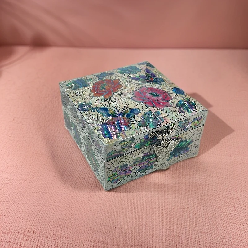 【碧落嫣霞】 大漆国风非遗白蝶贝款螺钿首饰盒｛奇宝屋专属｝