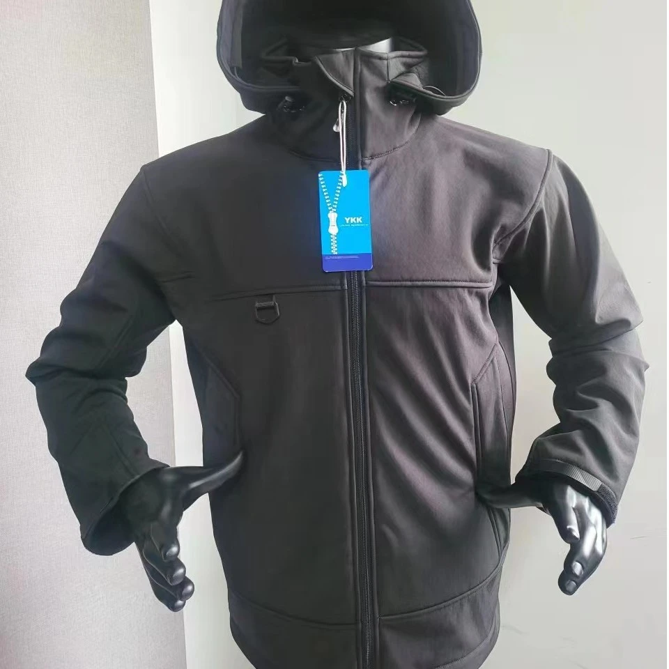 （大码加绒冲锋衣）软壳防水冲锋衣户外男士连帽外套