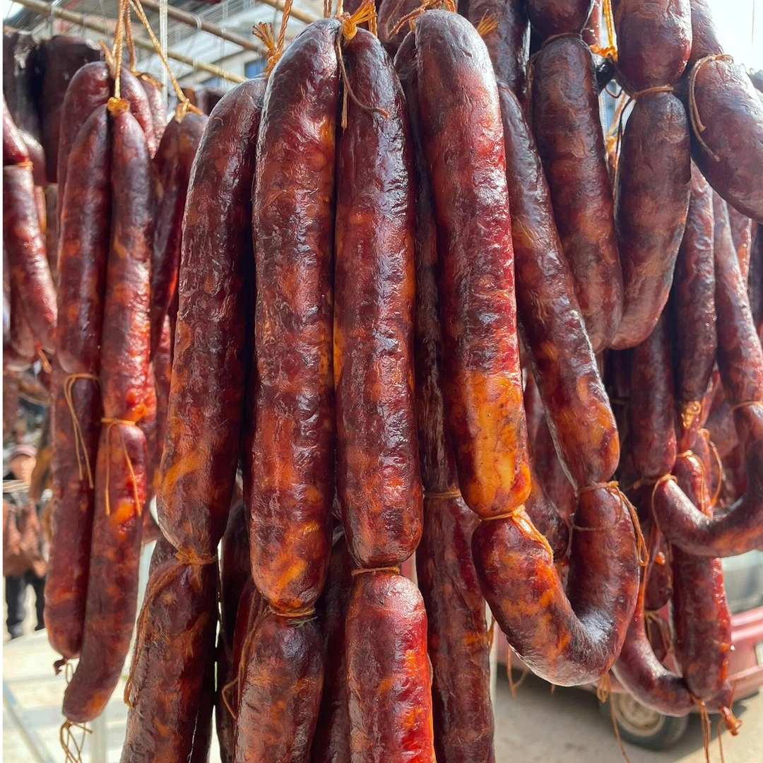 农家麻辣香肠手工传统柏树丫柚子烟熏精选猪肉