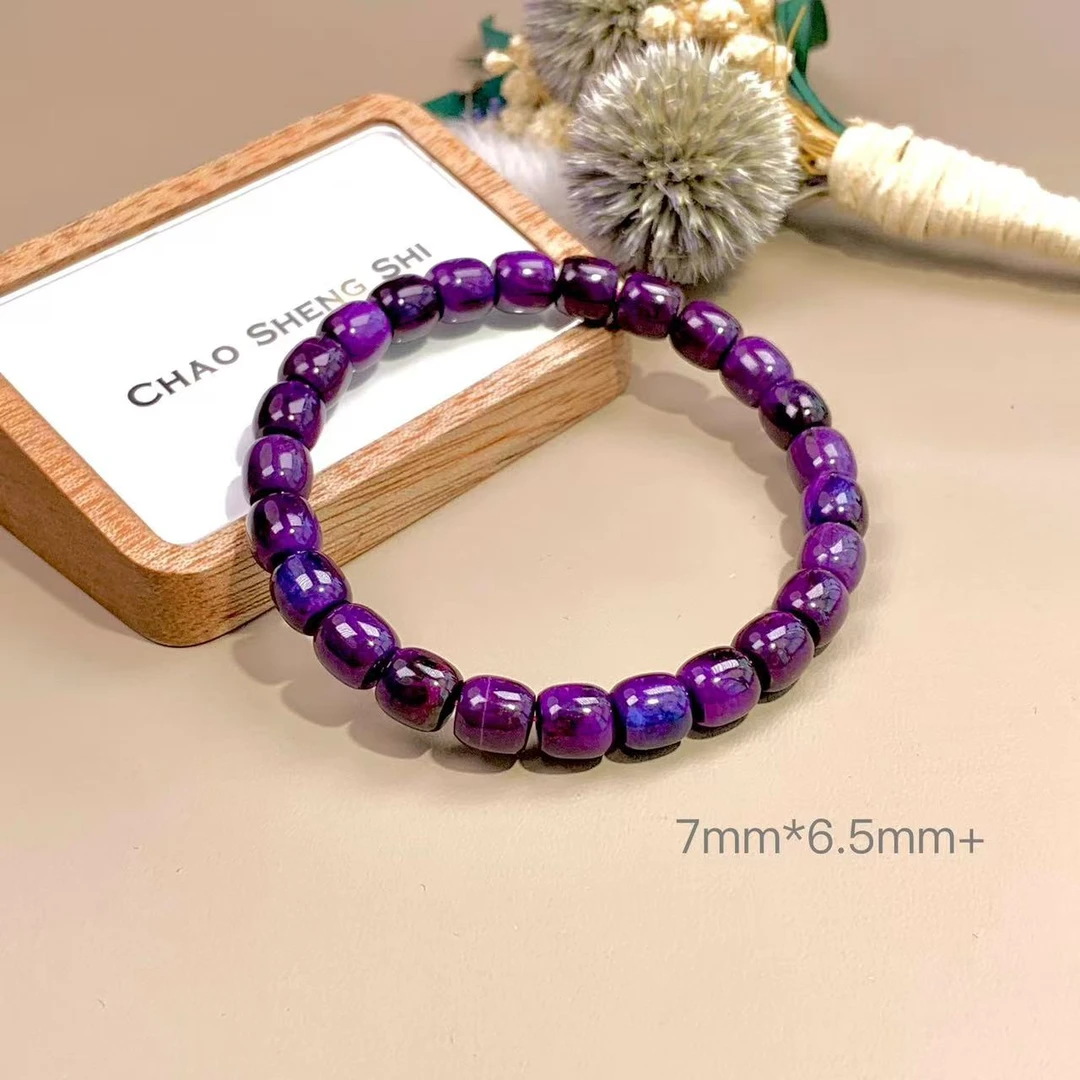 潮生石丨舒俱来归圆汉堡珠手串7mm*6.5mm+/C01353