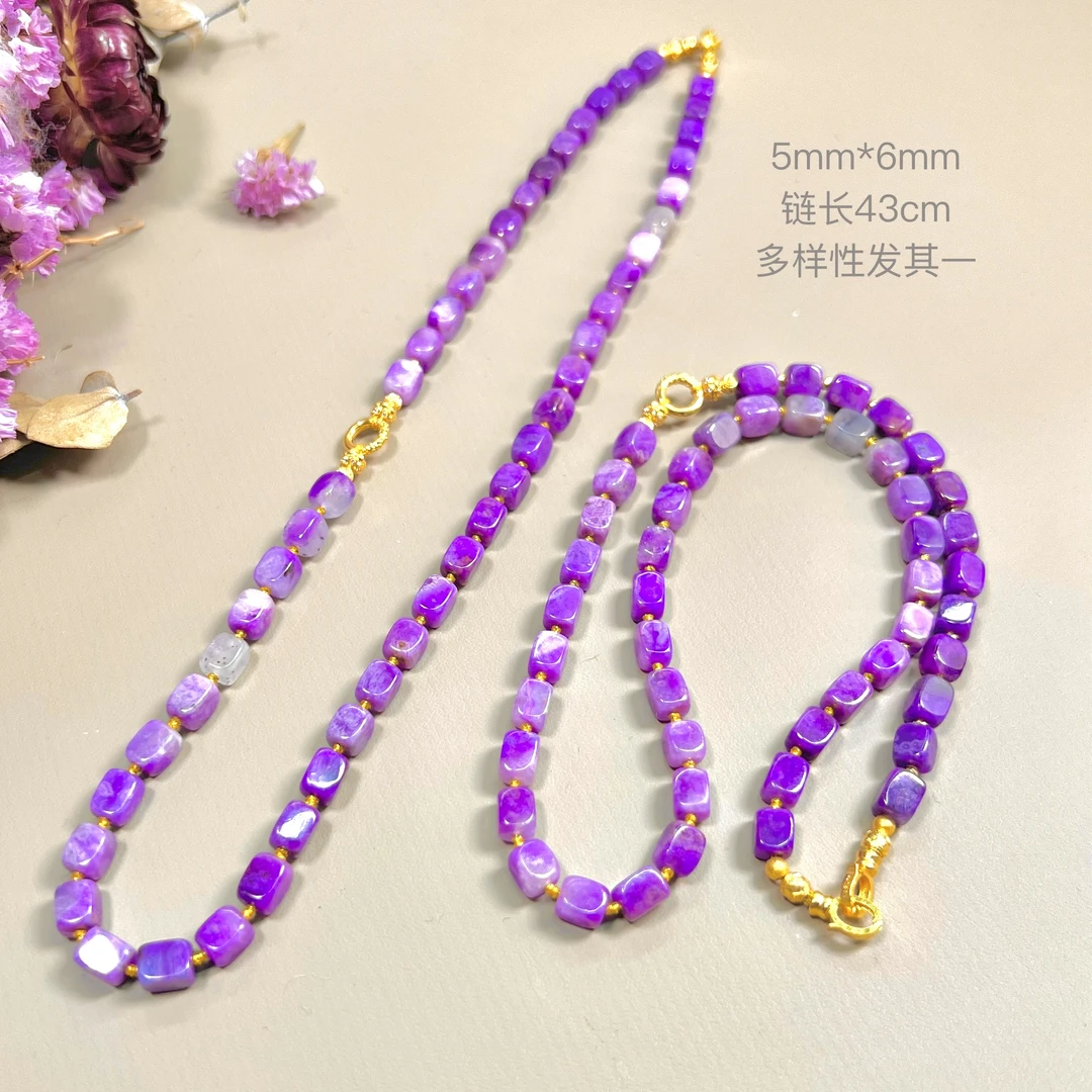 楚玉丨18K金镶舒俱来项链5mm*6mm链长43/多样性发其一/K00939
