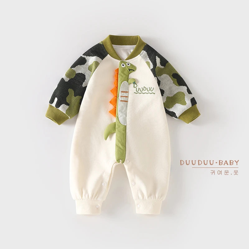 DU贝嘉乐【高定版】春秋新款长袖双层无骨哈衣连体爬服