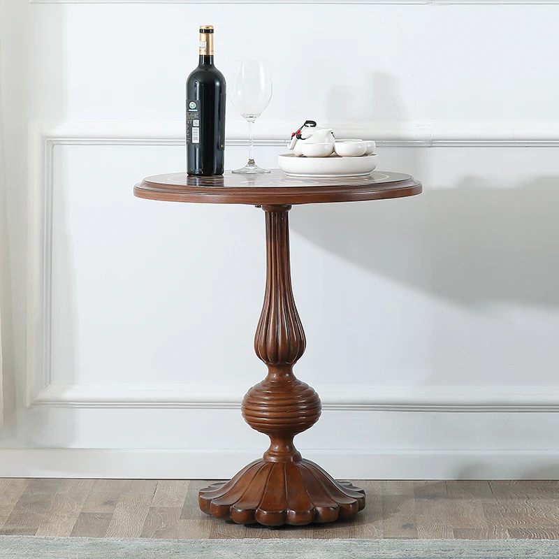 美式彩绘沙发边几角几茶几小圆桌