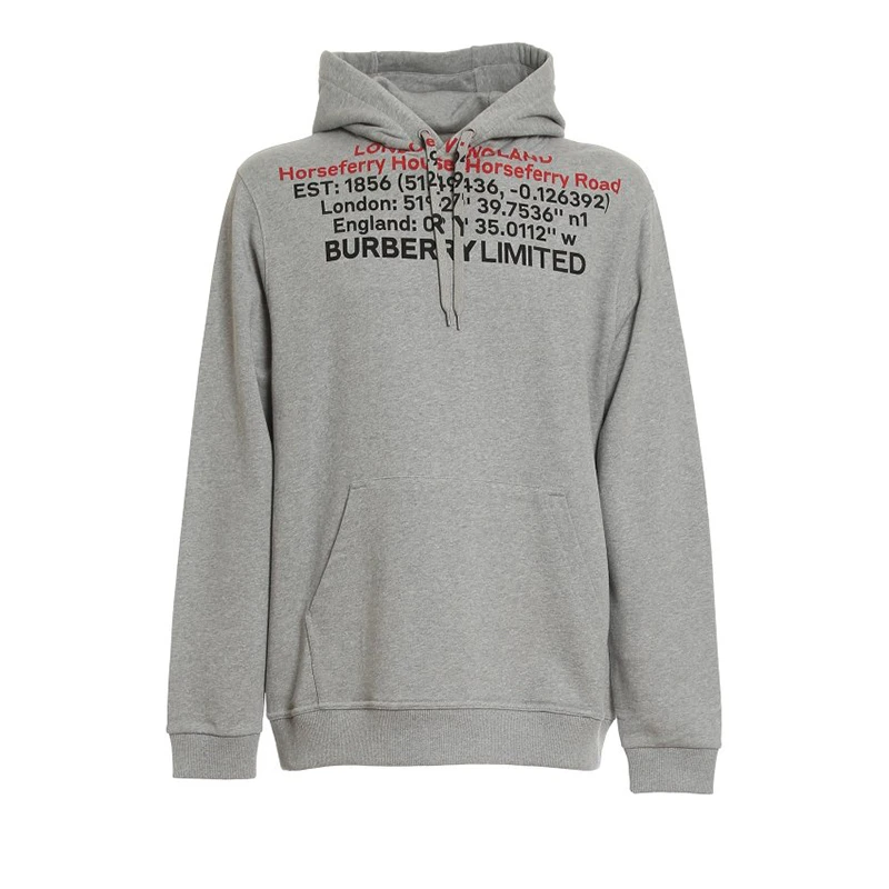 BURBERRY/博柏利巴宝莉全新未使用男士时尚印花连帽卫衣8048283