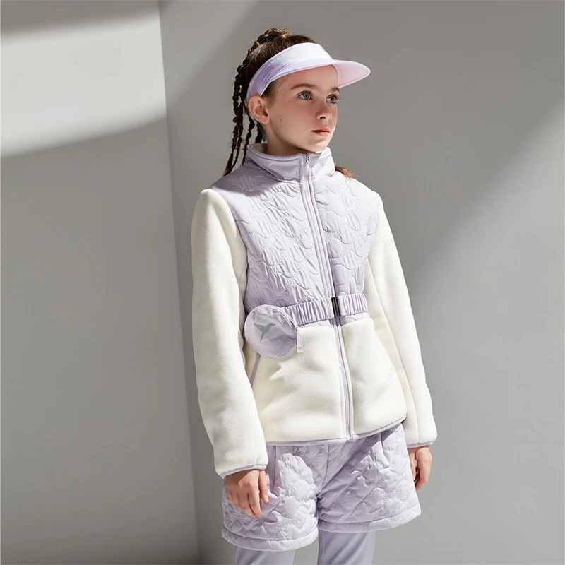 swift女童加绒户外外套2024冬季新款中大童运动保暖棉服SW4230230