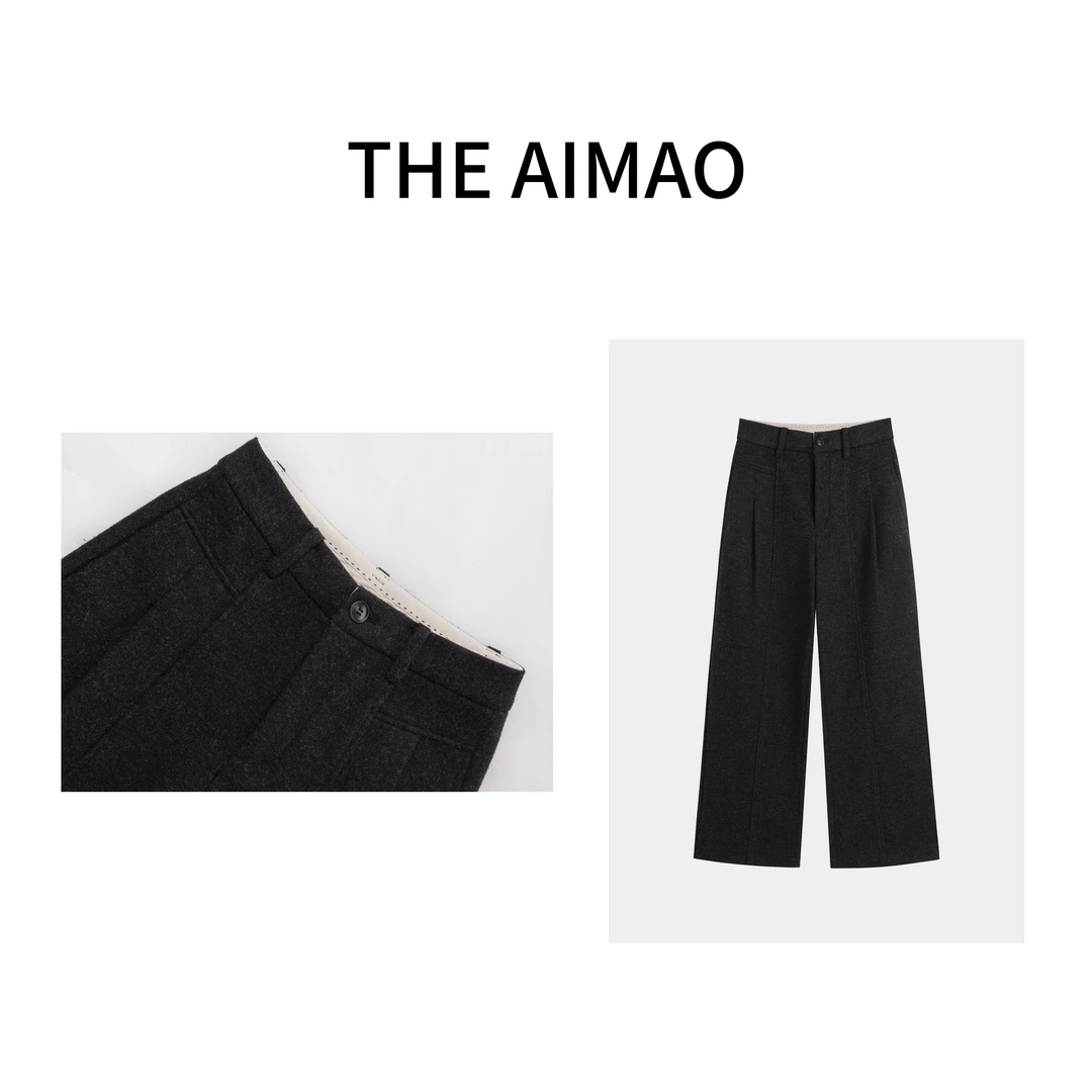 【THE AIMAO】“睿智精英”加厚精纺羊毛混纺中缝压线裤XYX81283