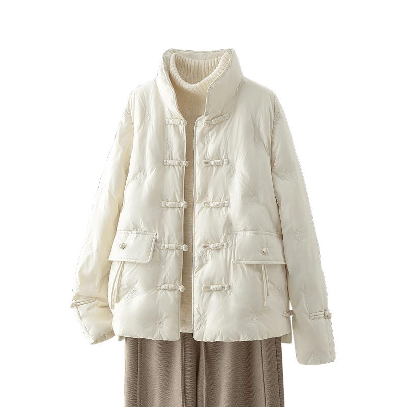 【流光风】丝柏舍2025冬装新款盘扣立领百搭新中式羽绒服S43B4810Y