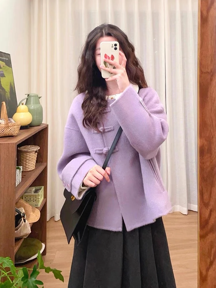 2024秋冬搭配一整套高级感复古小香风毛呢外套女显瘦半身裙两件套