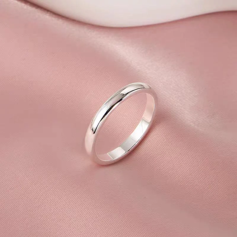 钛钢戒指 3mm经典简约精致时尚情侣光面小众女素圈戒指尾戒手饰品