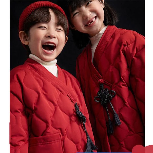 男童棉衣唐装汉服新年国风盘扣保暖加绒潮女儿童拜年服儿童外套冬