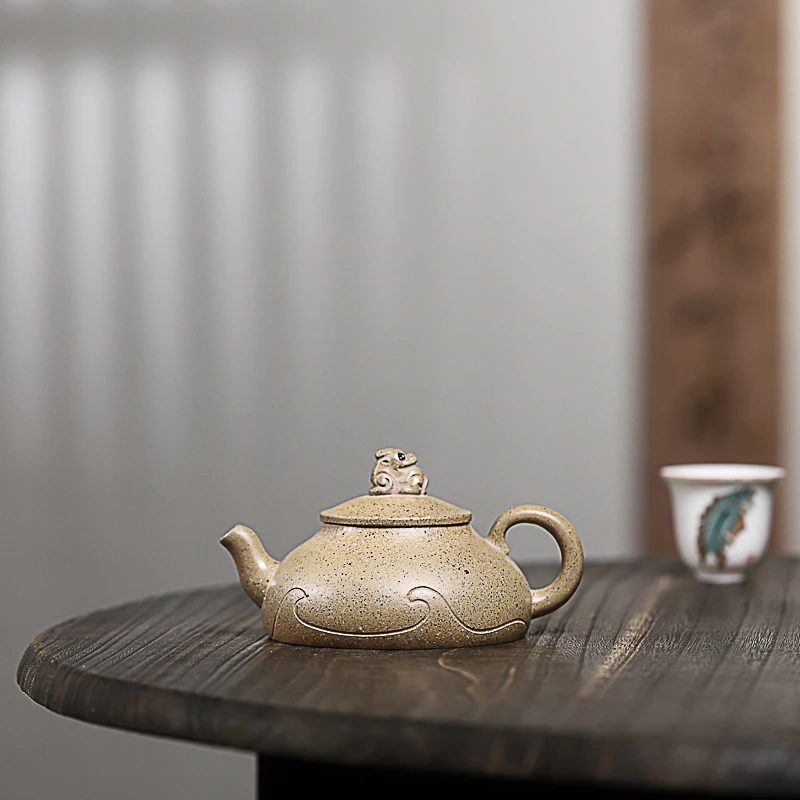 百世堂宜兴紫砂壶段泥高温烧古龙窑柴烧貔貅壶180c