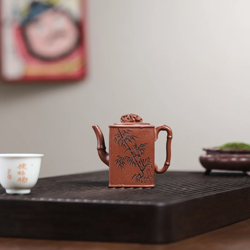 百世堂宜兴原矿紫砂文人段泥竹节壶120c