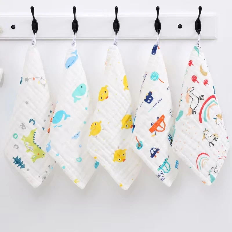 30*30大尺寸口水巾纯棉六层纱布小方巾新生儿婴儿儿童毛巾洗脸巾