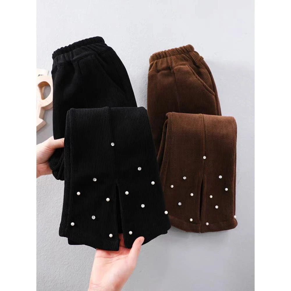 1149女童秋款休闲长裤儿童开叉阔腿裤女孩喇叭裤