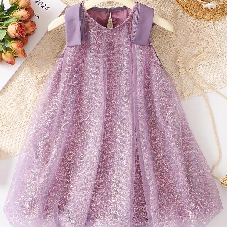 【在逃公主】1335新款洋气时髦大童连衣裙儿童装夏季公主裙子纱裙