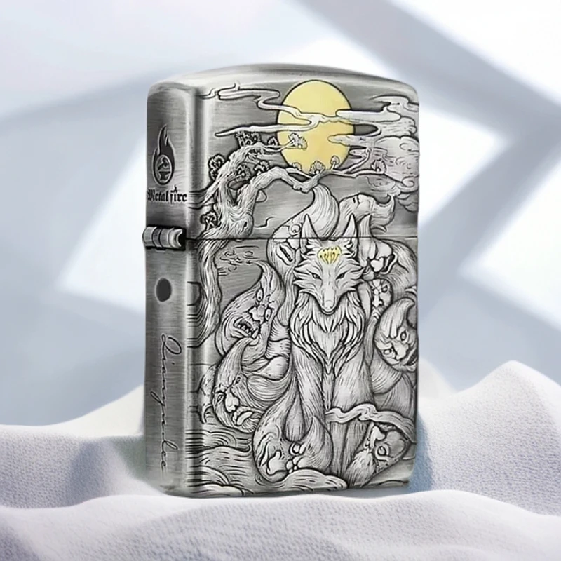 ZIPPO打火机  九尾狐 熏银镀金162盔甲煤油打火机 DYJ1