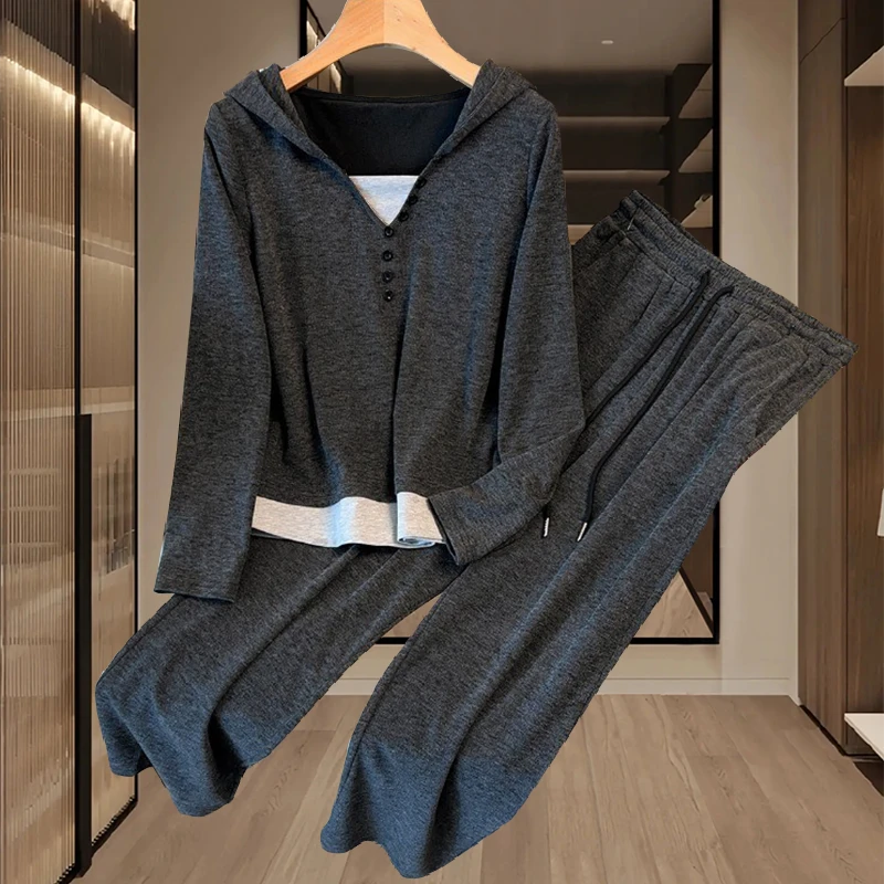 2025年春秋季新款女士运动服休闲运动套装洋气连帽百搭时尚两件套