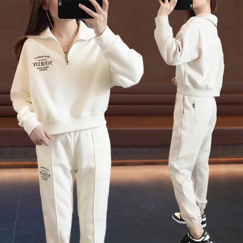 休闲套装女款爆款2025新款网红款减龄小个子卫衣运动休闲两件套女