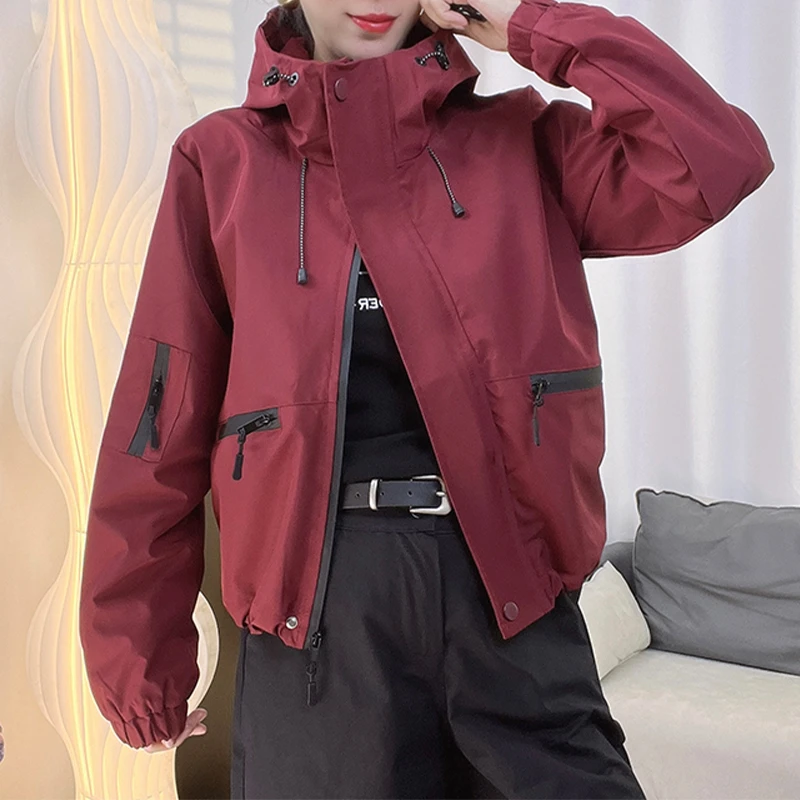 香朵儿拼接拉链洋气冲锋衣2025春秋新款流行时尚女装小众时髦外套