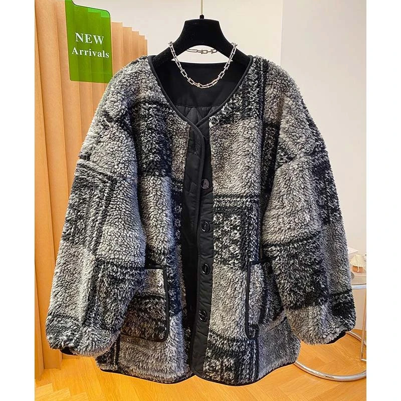 韩版复古设计感外套女2024年秋冬季新款显瘦宽松夹棉加厚棉衣服潮