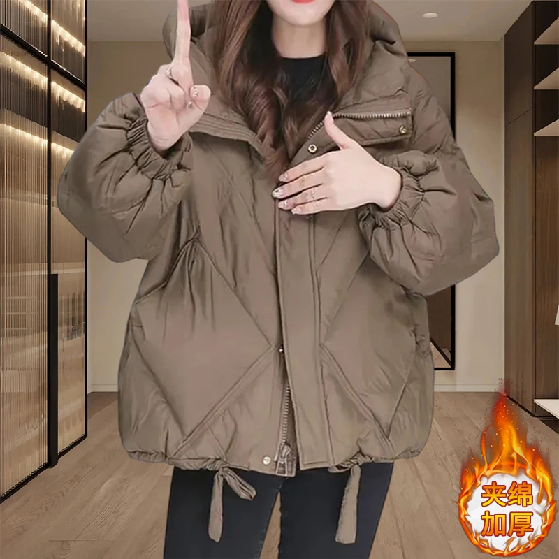 冬季棉服女款新款2025爆款时尚显瘦棉衣爆款夹棉加厚大码女装外套