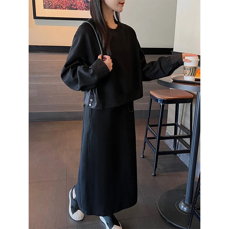 香朵儿洋气通勤百搭时尚套装女2025春秋新款小众卫衣半身裙两件套