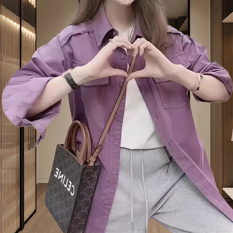 独特漂亮的衬衫2025春秋季新款高级感衬衫女长款遮胯长袖开衫衬衣