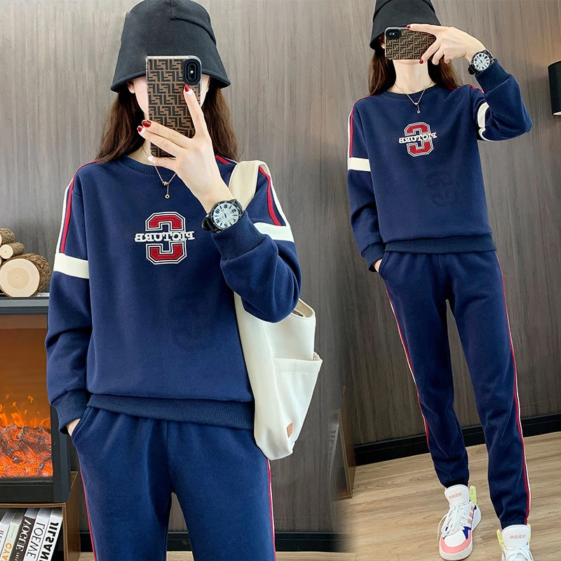 户外通勤休闲运动套装2025春秋季新款职业通勤女装卫衣卫裤两件套