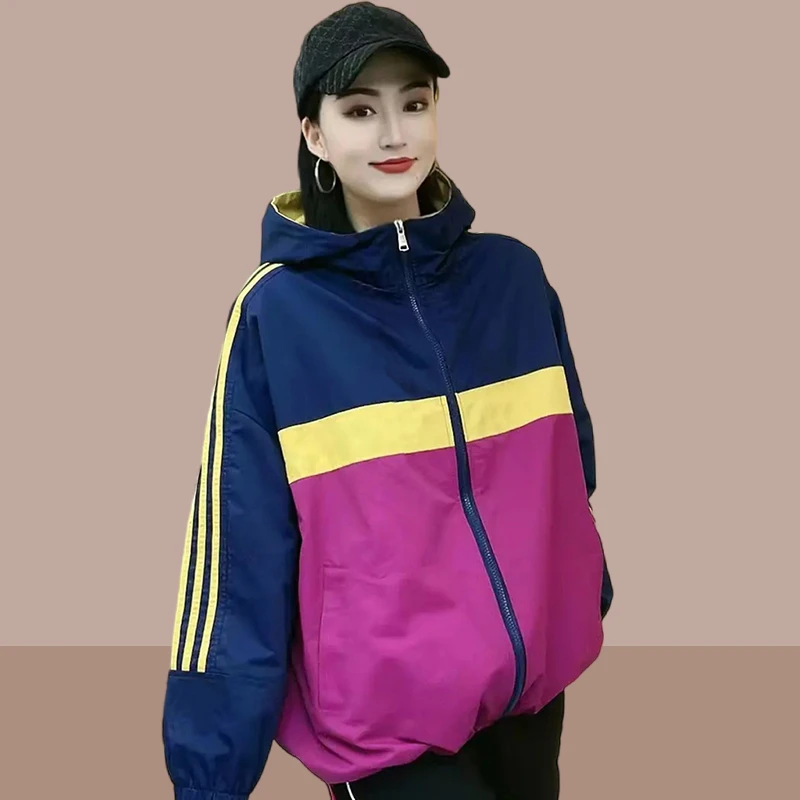 夏季防晒衣服女透气薄外套2025新款韩版百搭宽松拼色连帽防晒衫潮