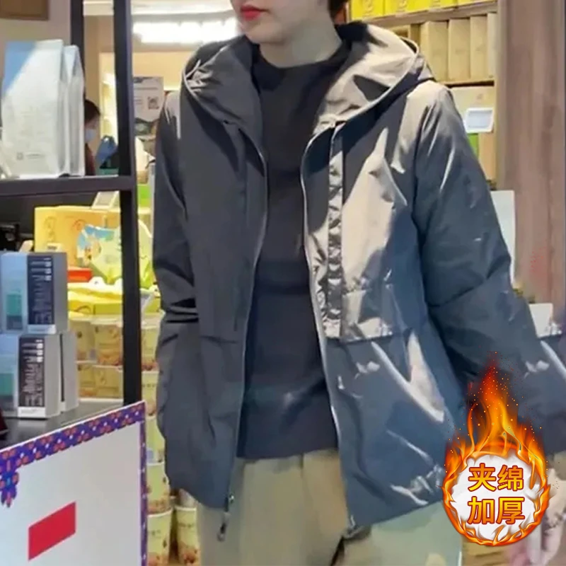 韩版加绒加厚洋气短外套2025年秋冬季新款韩版设计感潮流夹克女装