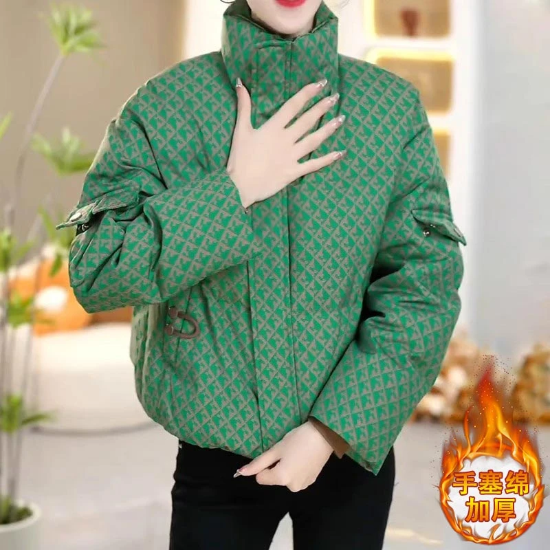 香朵儿韩版时尚高级感棉服女2026秋冬季新款小个子加厚保暖短外套