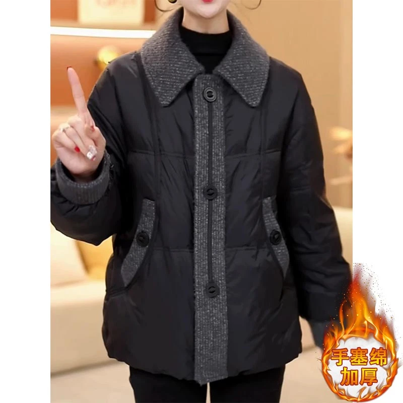 香朵儿韩版洋气设计感立领棉服女2026秋冬新款小个子时尚洋气棉袄