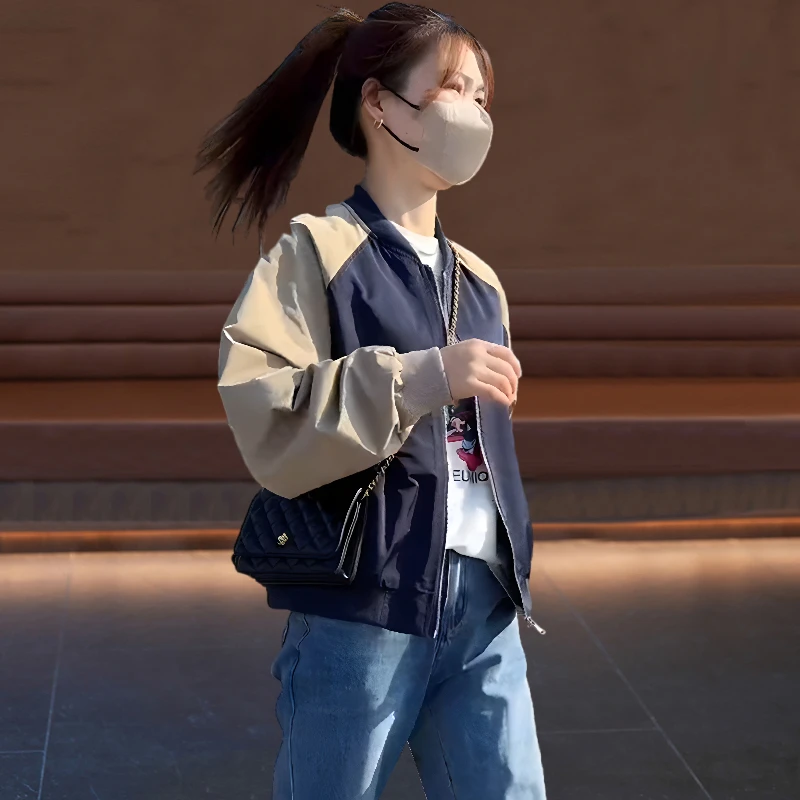 短款外套春秋女款小众时尚棒球服2025新款宽松休闲小个子秋天外衣