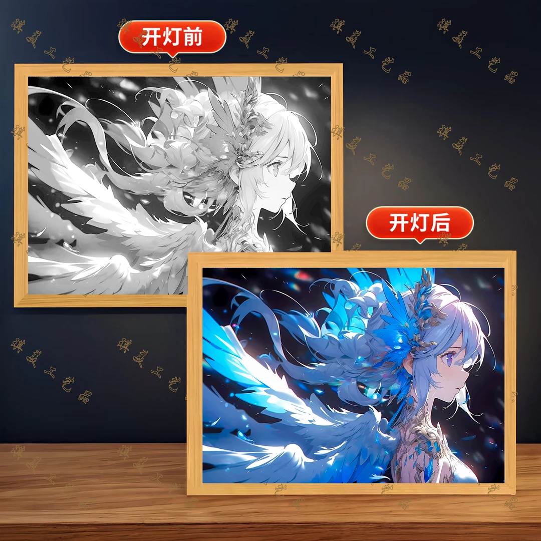 ins灯光画电竞房桌面摆件氛围灯装饰画led小夜灯创意可定制图案