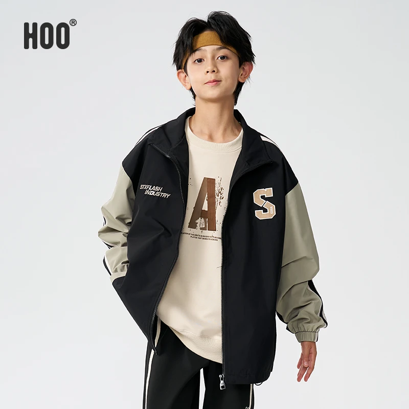 HOO男童春秋童装外套儿童冲锋衣爆款洋气户外中大童男孩外套4904