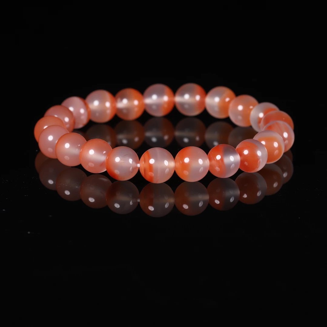 【汪氏精品】南红冰飘半山水聚宝盆9mm手链 多样性发其一 4069 F030