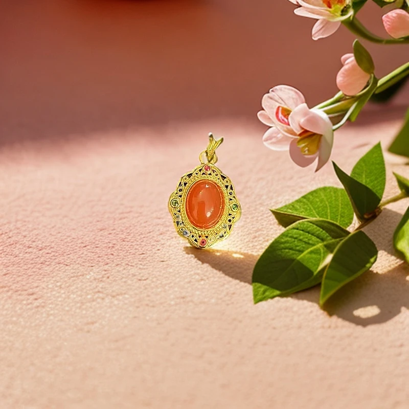 【汪氏精品】18k复古南红小挂件 F260-3076