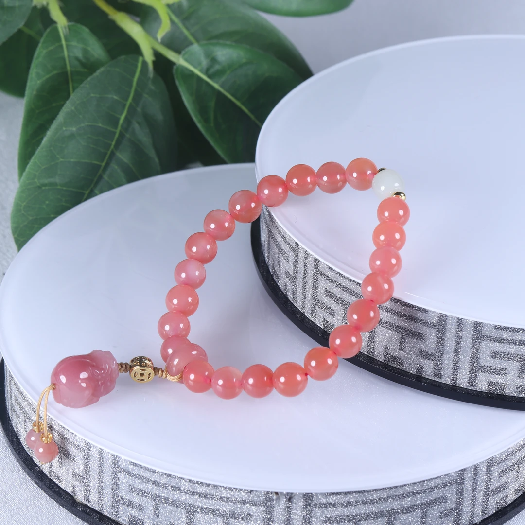 【汪氏珠宝】绯红玛瑙女款手串 约7-8mm L 1468-F056