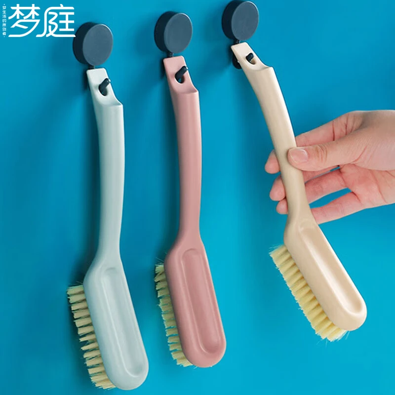 梦庭 家用长柄鞋刷可挂式塑料洗鞋刷多功能清洁刷不伤鞋刷子1支
